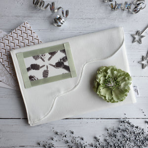 Cream Card Keepsake Holder (Wave flap, flower & Landscape photo)