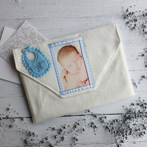 Its a Boy Card Keepsake Holder (Traditional flap & portrait photo)